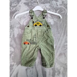 Vitamins Kids Baby Corduroy Overalls‎ Taxi City Scene BEEP BEEP Green 3/6 Months